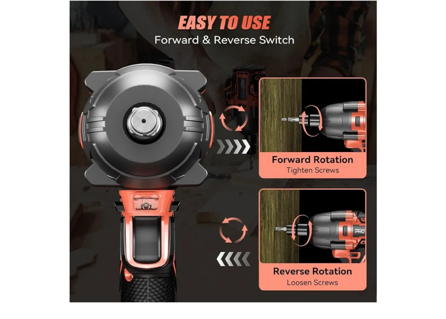 PROTMEX 1/2" Brushless Impact Wrench image indicator(5)