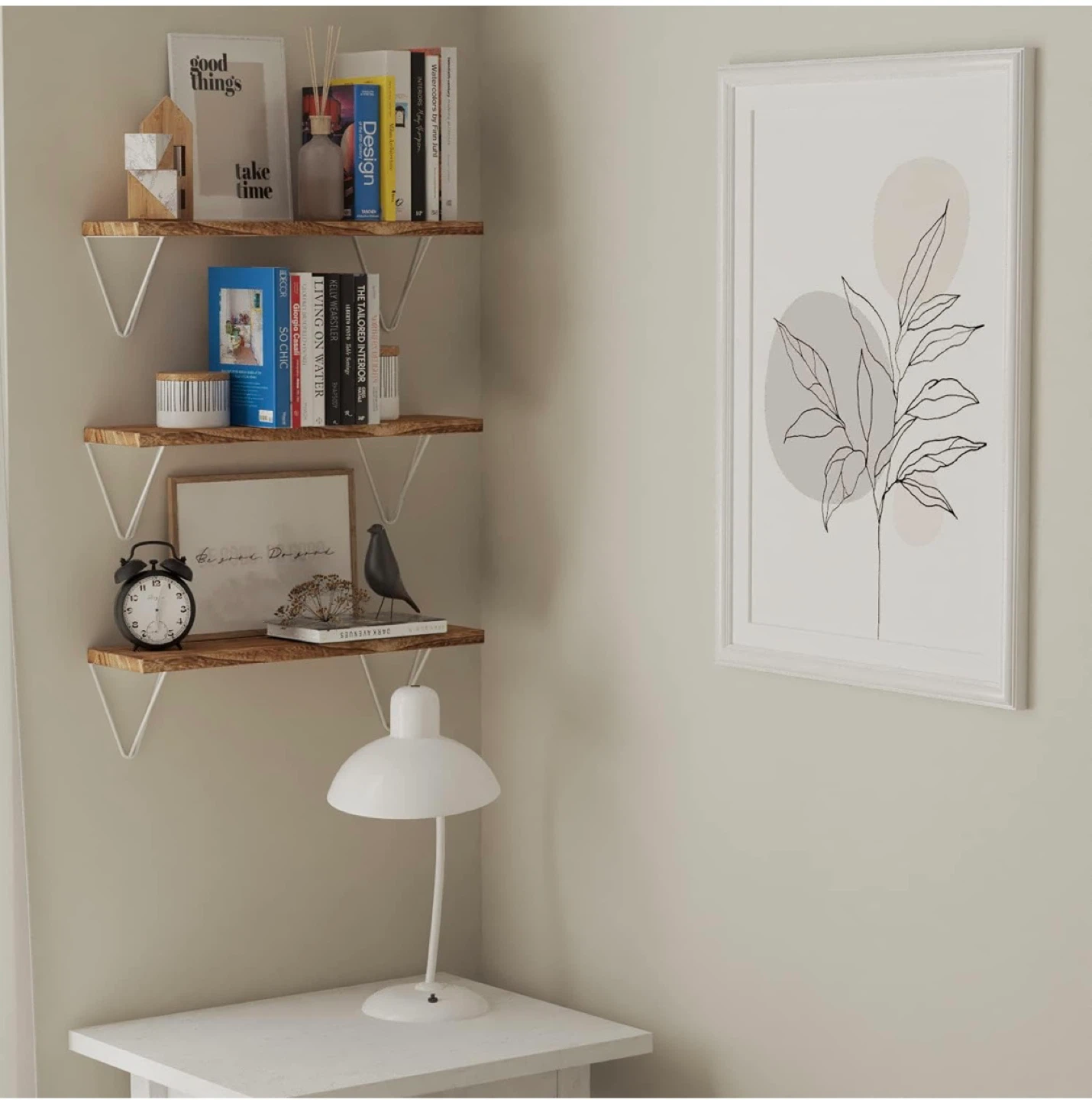 COLMAR Prism Shelf Bracket for 4.5'' to 6" Wide Boards - White
