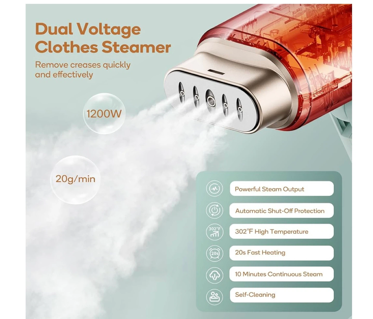 Newhealer Dual Voltage Clothes Steamer - photo 2