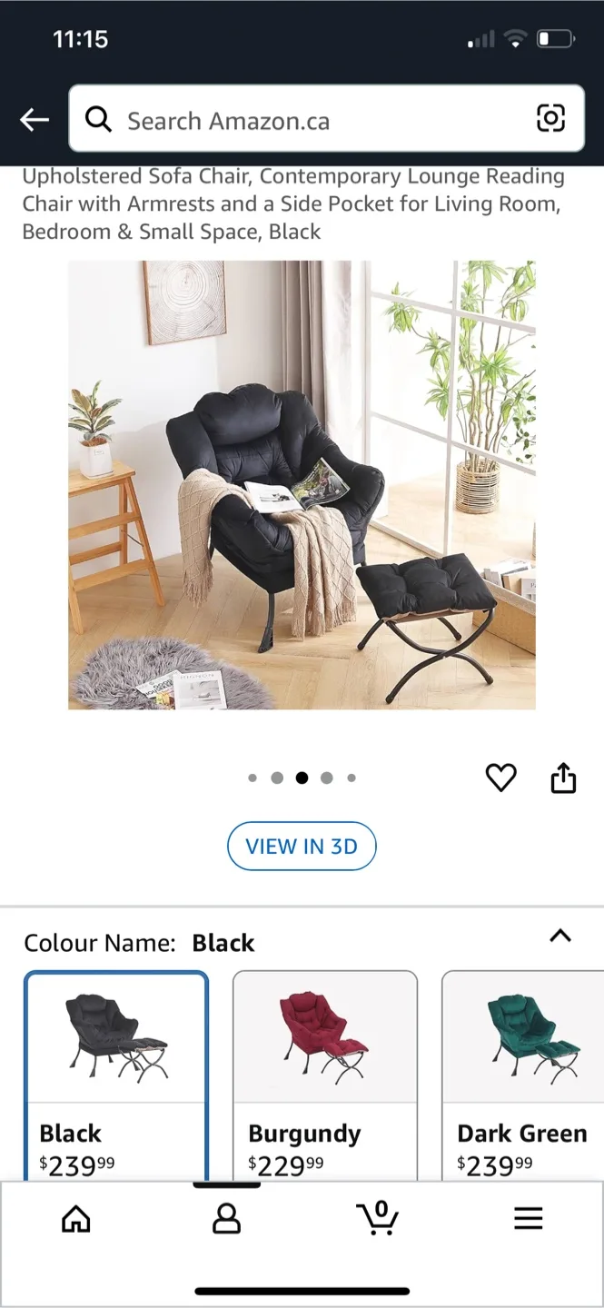 LITA Black Lounge Chair with Ottoman image indicator(3)