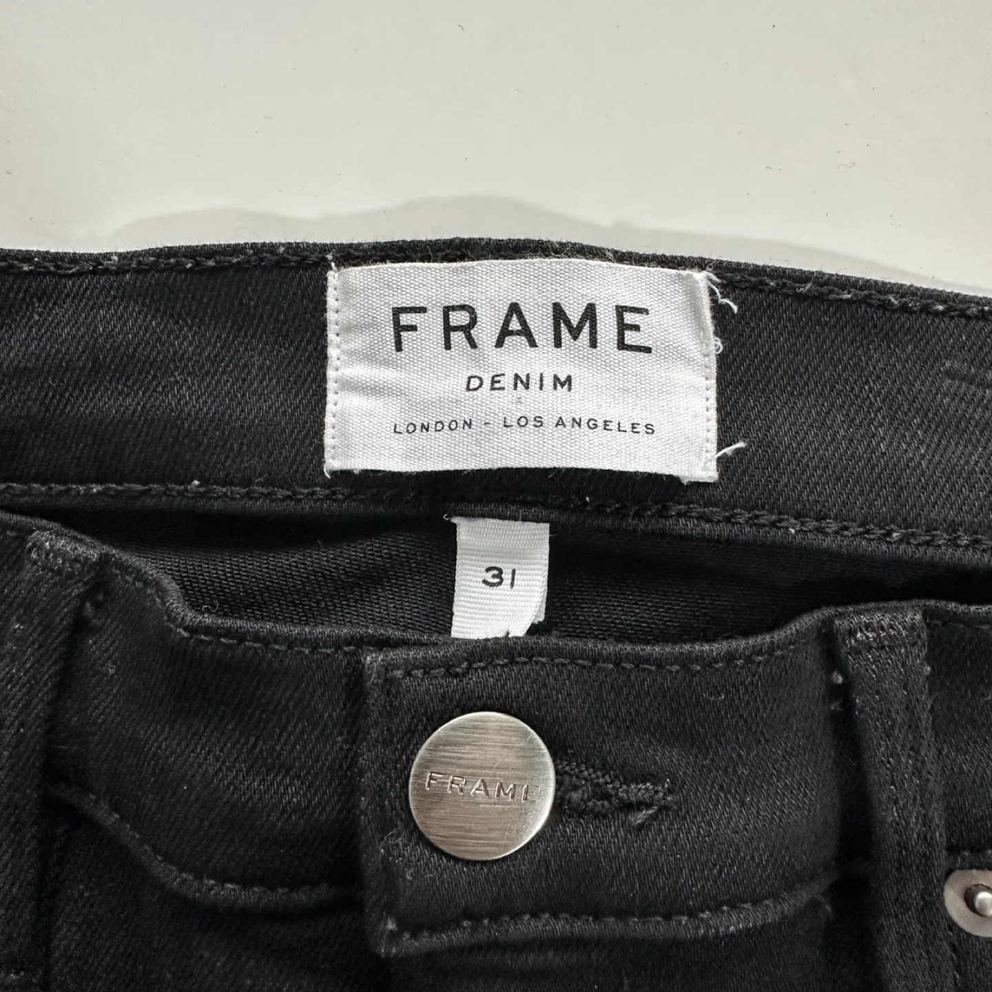 FRAME Denim Black Jagger True Skinny Jeans, Size 31 image indicator(3)