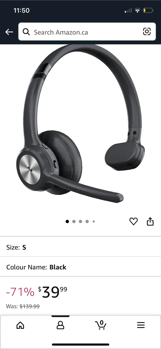 HUXOP Bluetooth 5.2 Headset - Black image indicator(2)