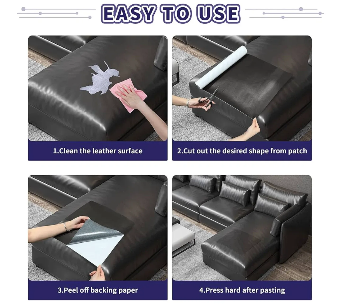 Besezx Leather Repair Tape - 16 x 60 inches (Fine-Grained) image indicator(3)