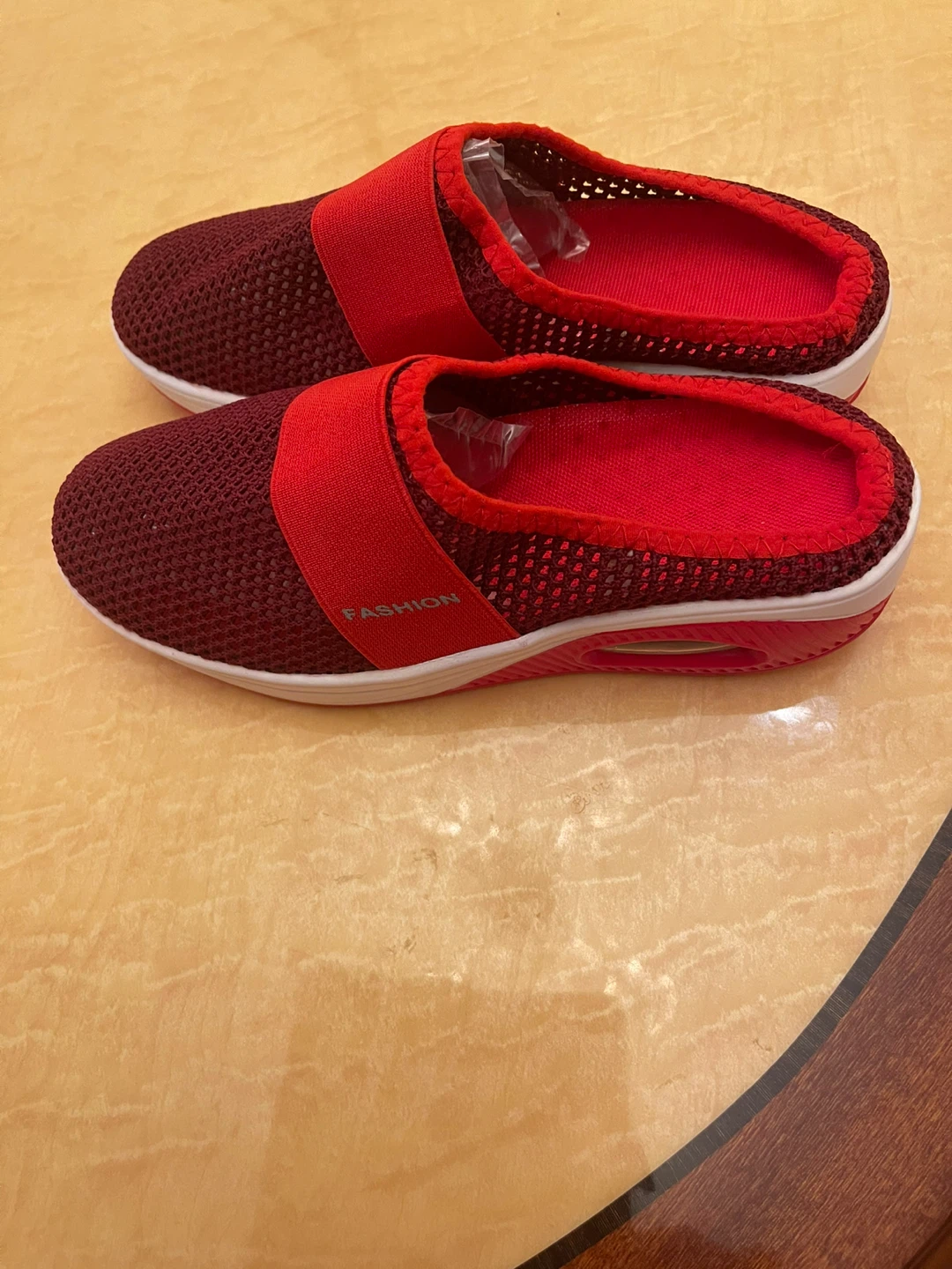 Red Slip on Comfort Shoes Size 6