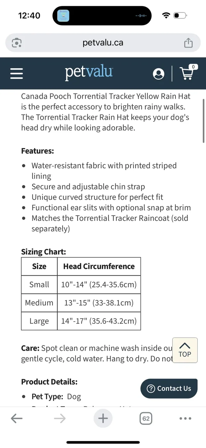 Canada Pooch rain hat size S image indicator(5)