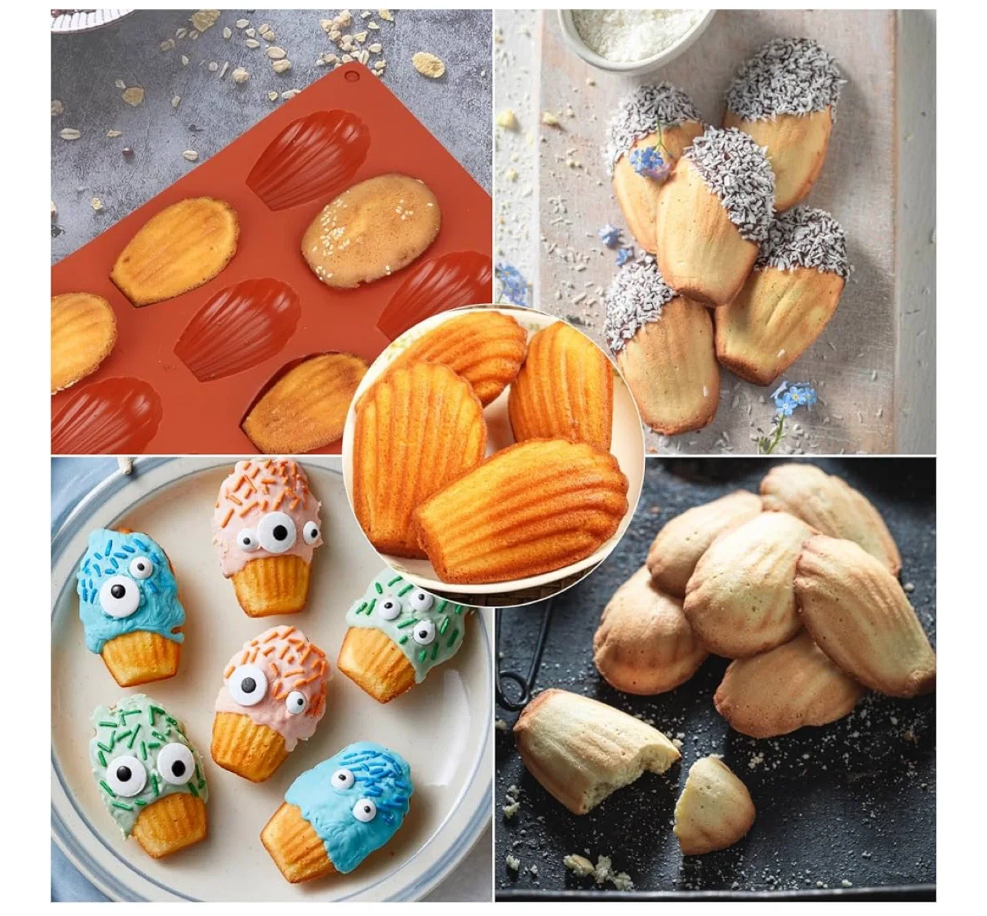 2 Sheets Madeleine Cake Mold, Silicone Baking Tray image indicator(3)