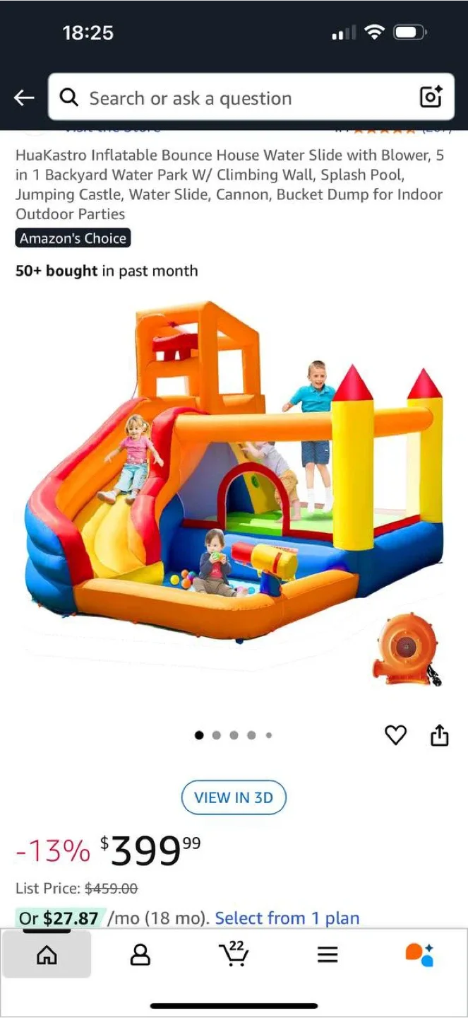 Inflatable Bounce House Water Slide w/ Blower – Brand New thumbnail