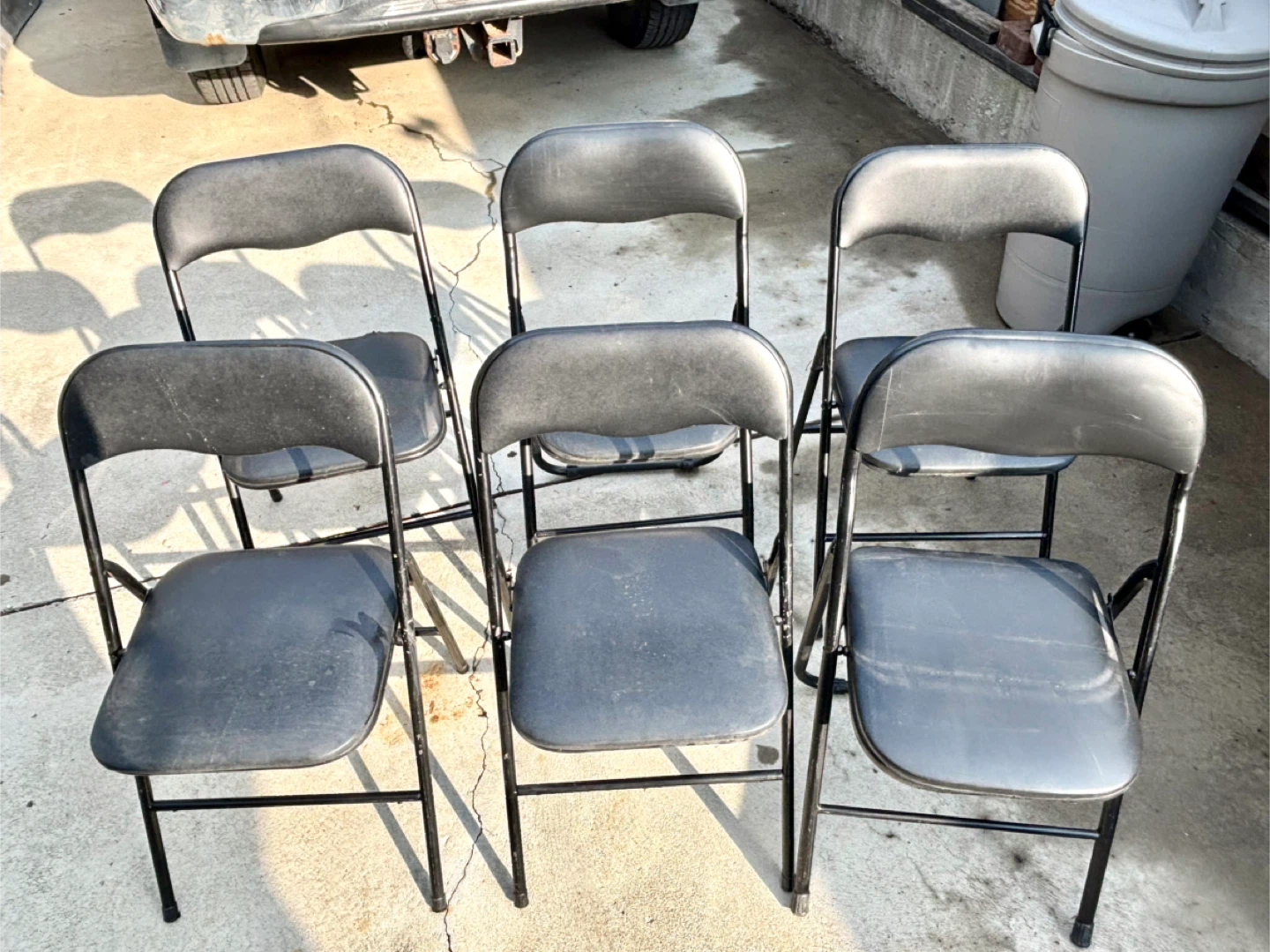 Set of 6 Black Folding Chairs