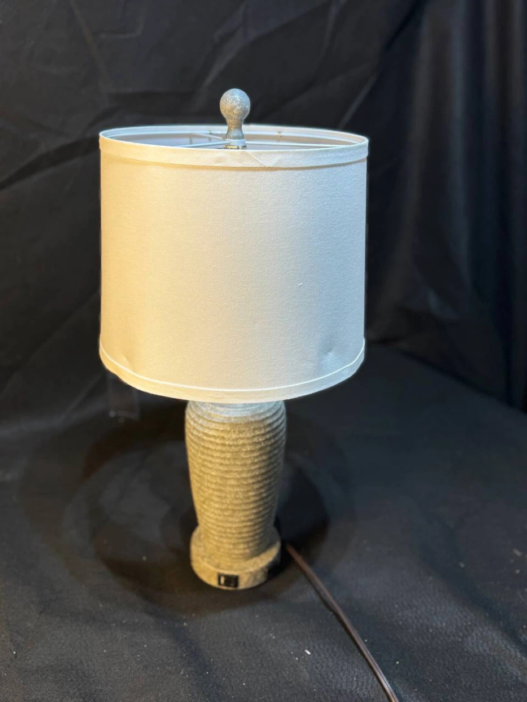 Set of 2 Grey Vintage Table Lamps – Brand New in Box
