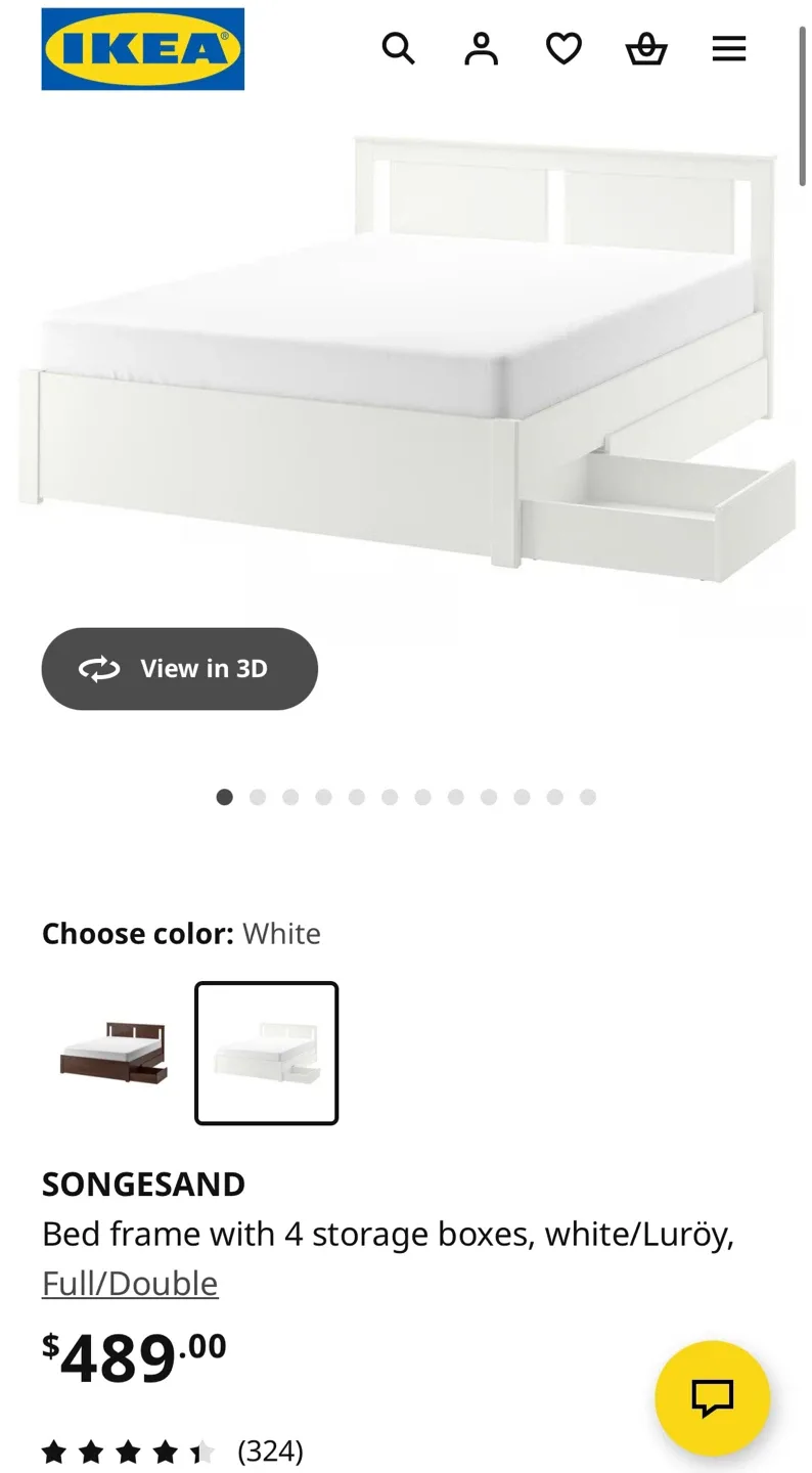 Bed Frame with 4 Storage Boxes (double) thumbnail