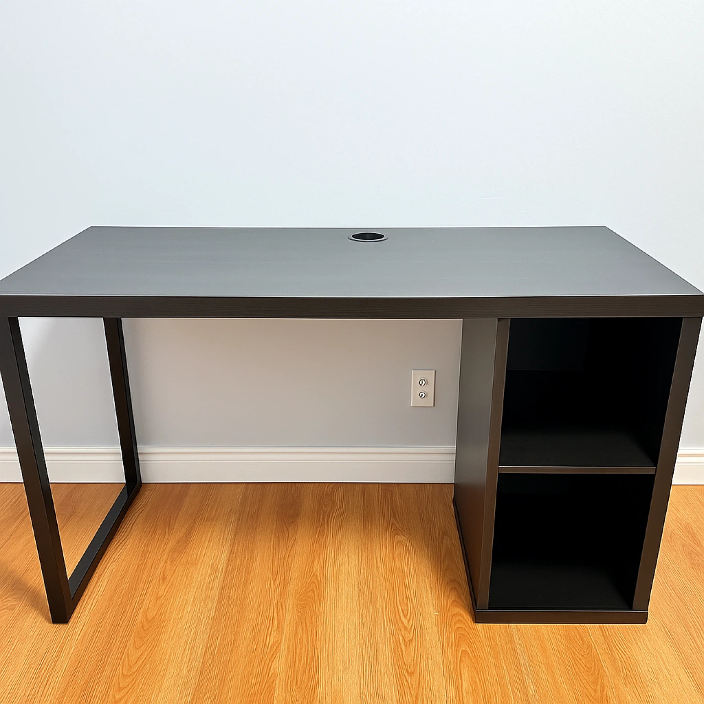 IKEA Black Computer Desk with Shelves