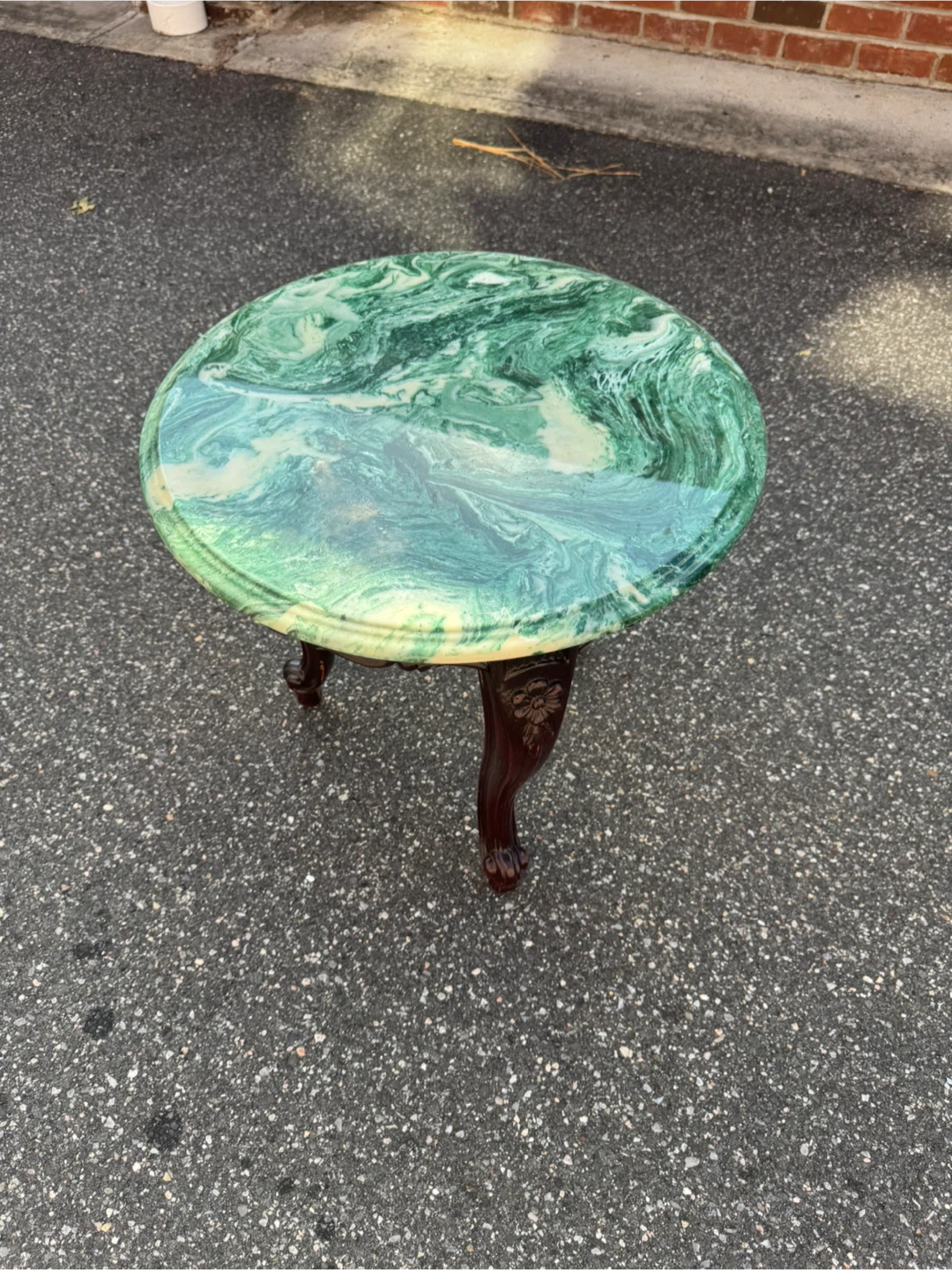 Round Marble Top Accent Table