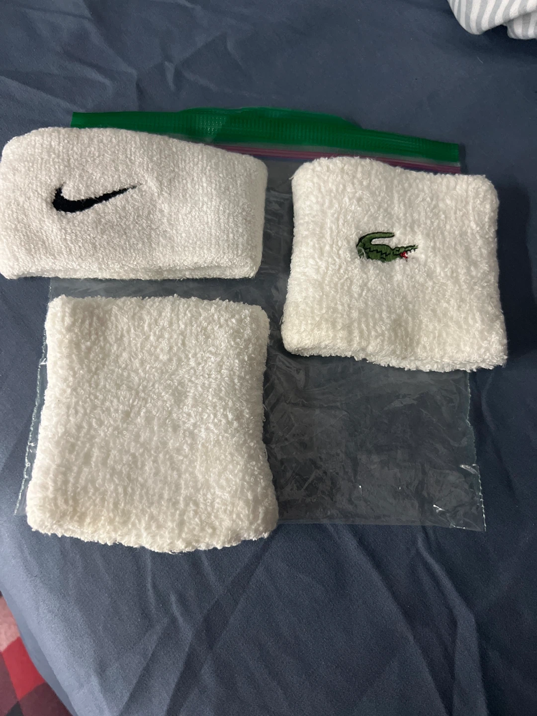 Nike, Lacoste, Plain white Wristbands
