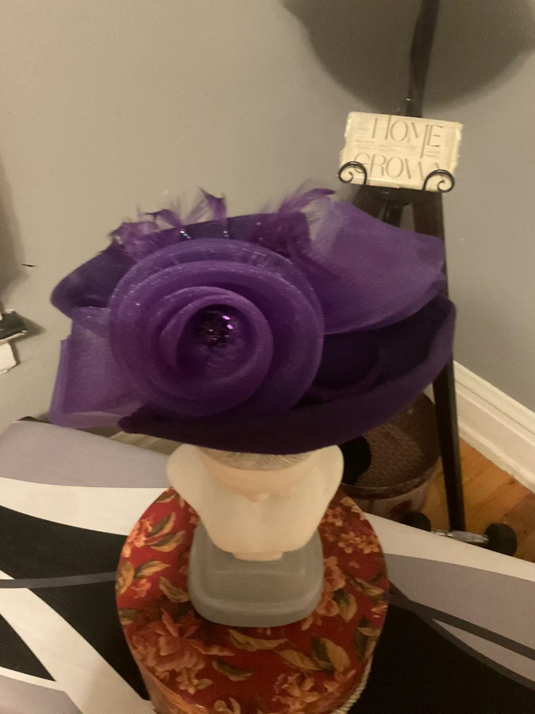 Purple Wool Hat Made in USA thumbnail