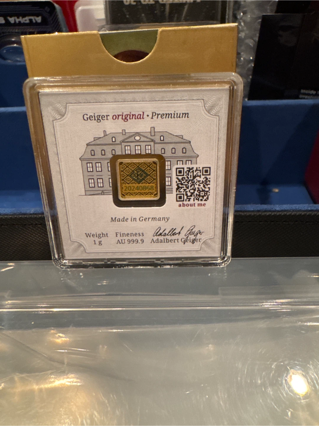 Geiger Original Premium limited edition 1g Gold Bar - photo 2