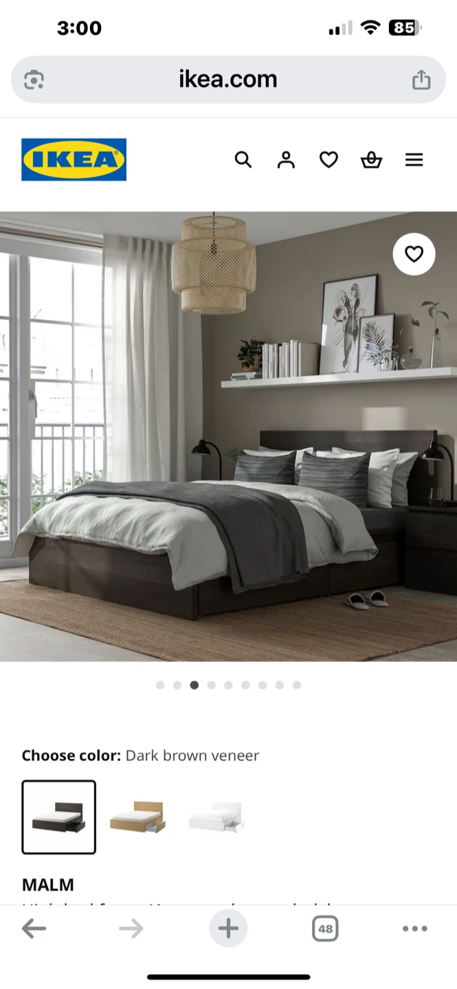 IKEA Malm Bed Frame - Dark Brown Veneer - photo 2