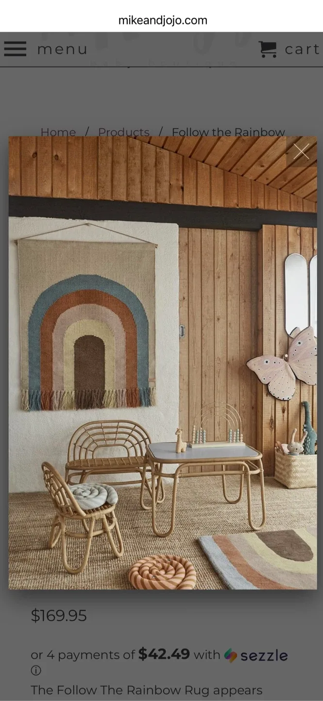 OYOY The Rainbow Wall Rug BNWT thumbnail