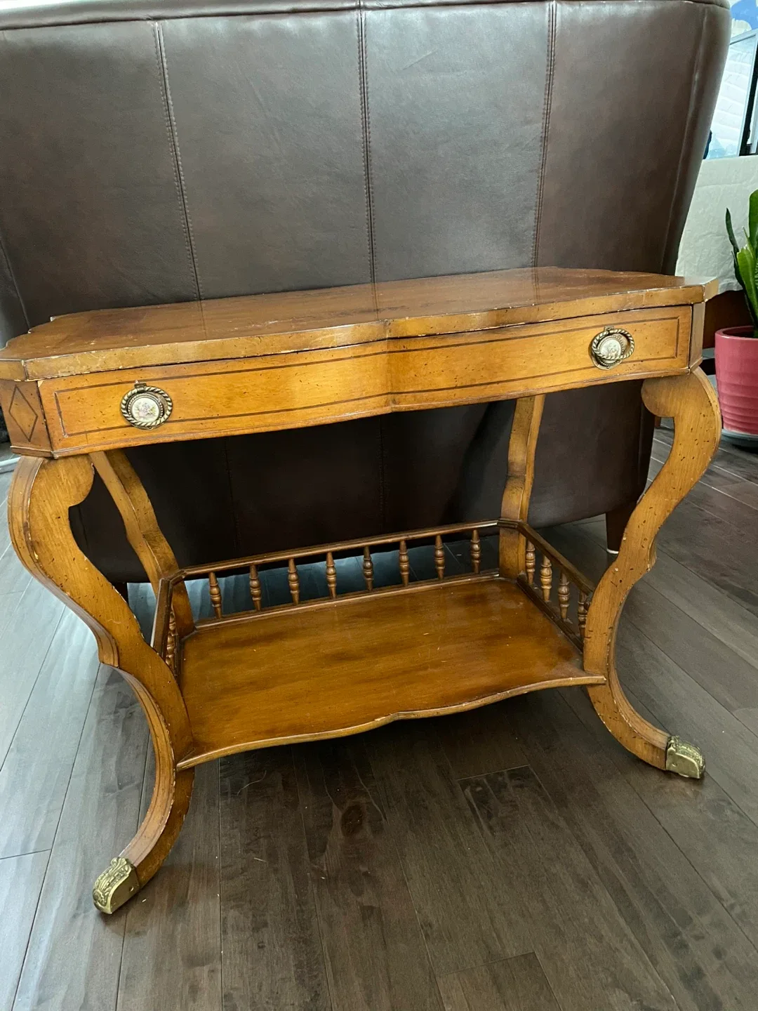 Antique Vintage Wooden Console Side Table thumbnail