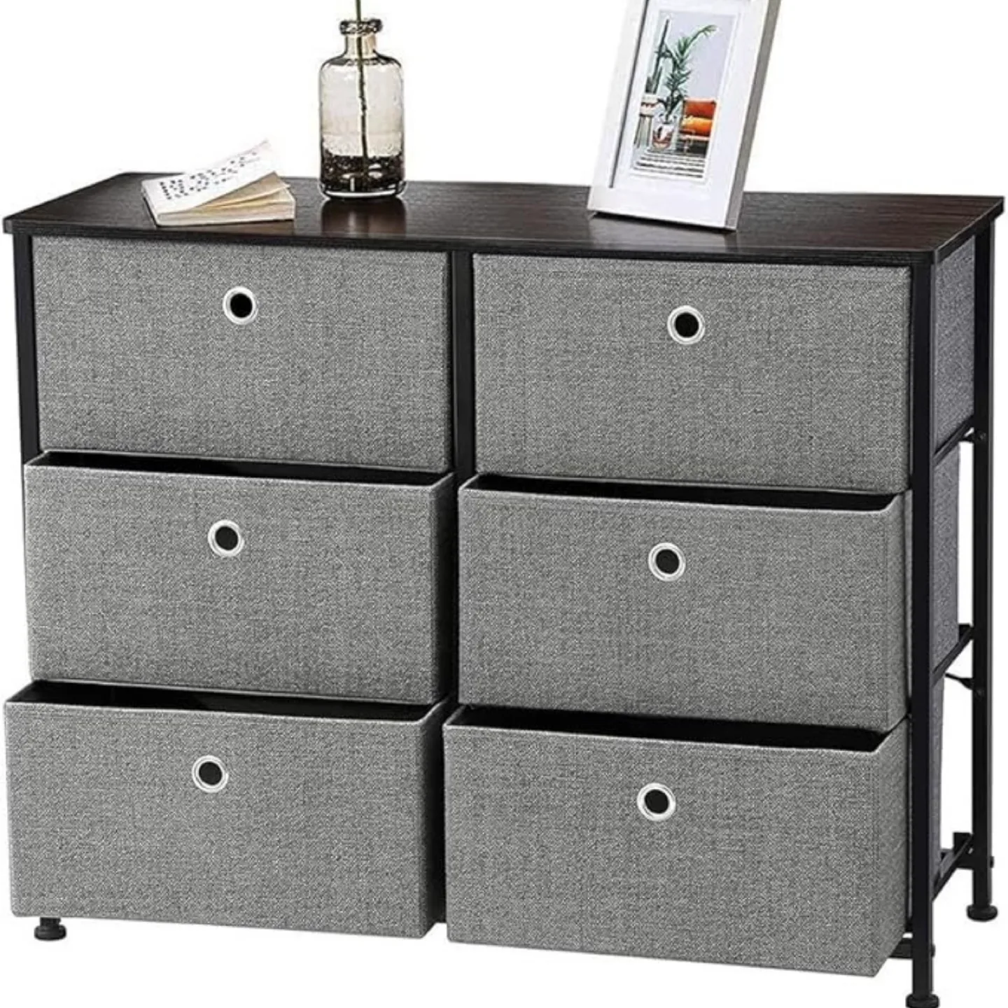 6-Drawer Dresser Storage Tower - Grey image indicator(2)