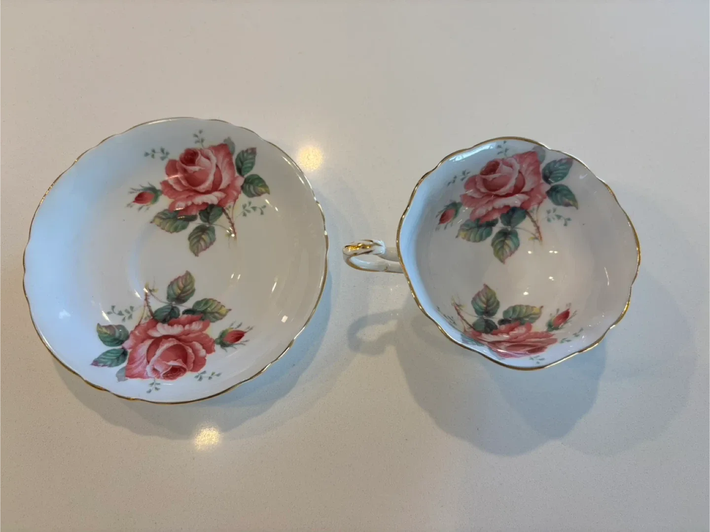 Paragon Her Majesty Petit Point Cup & Saucer For Sale image indicator(3)