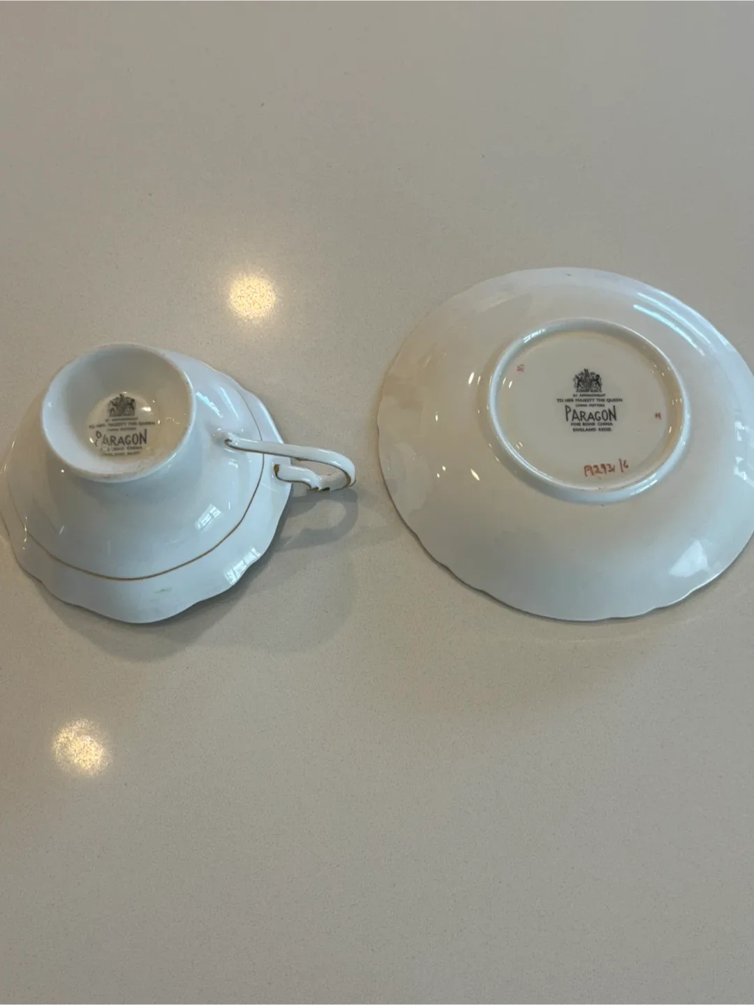 Paragon Her Majesty Petit Point Cup & Saucer For Sale image indicator(6)