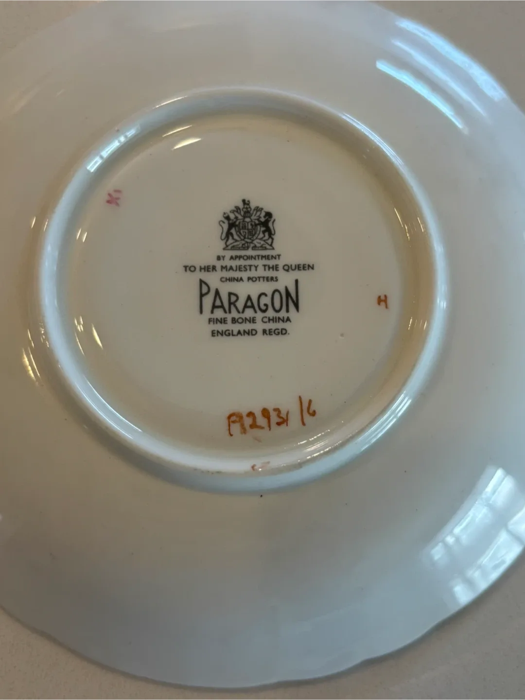 Paragon Her Majesty Petit Point Cup & Saucer For Sale image indicator(5)