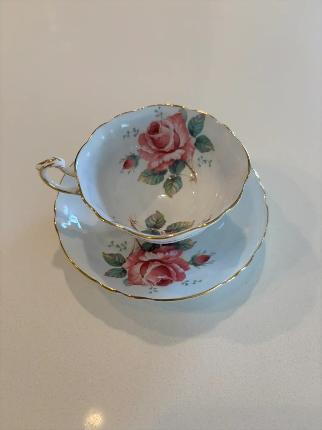 Paragon Her Majesty Petit Point Cup & Saucer For Sale image indicator(2)
