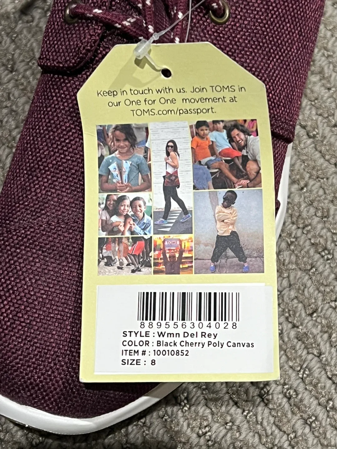 New TOMS Wmn Del Rey Black Cherry Poly Canvas - Size 8 image indicator(3)