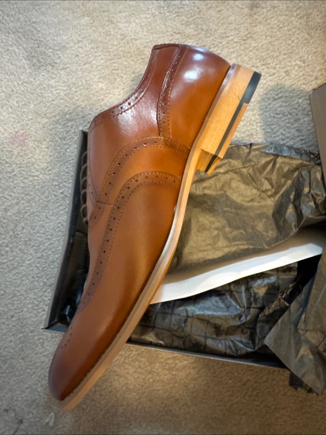 Stacy Adams Dunbar Cognac Dress Shoes - Size 10M image indicator(2)