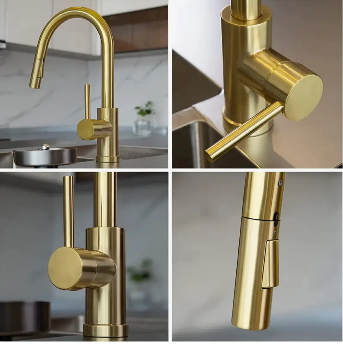 Gold Kitchen Faucet with Pull Down Sprayer - photo 3