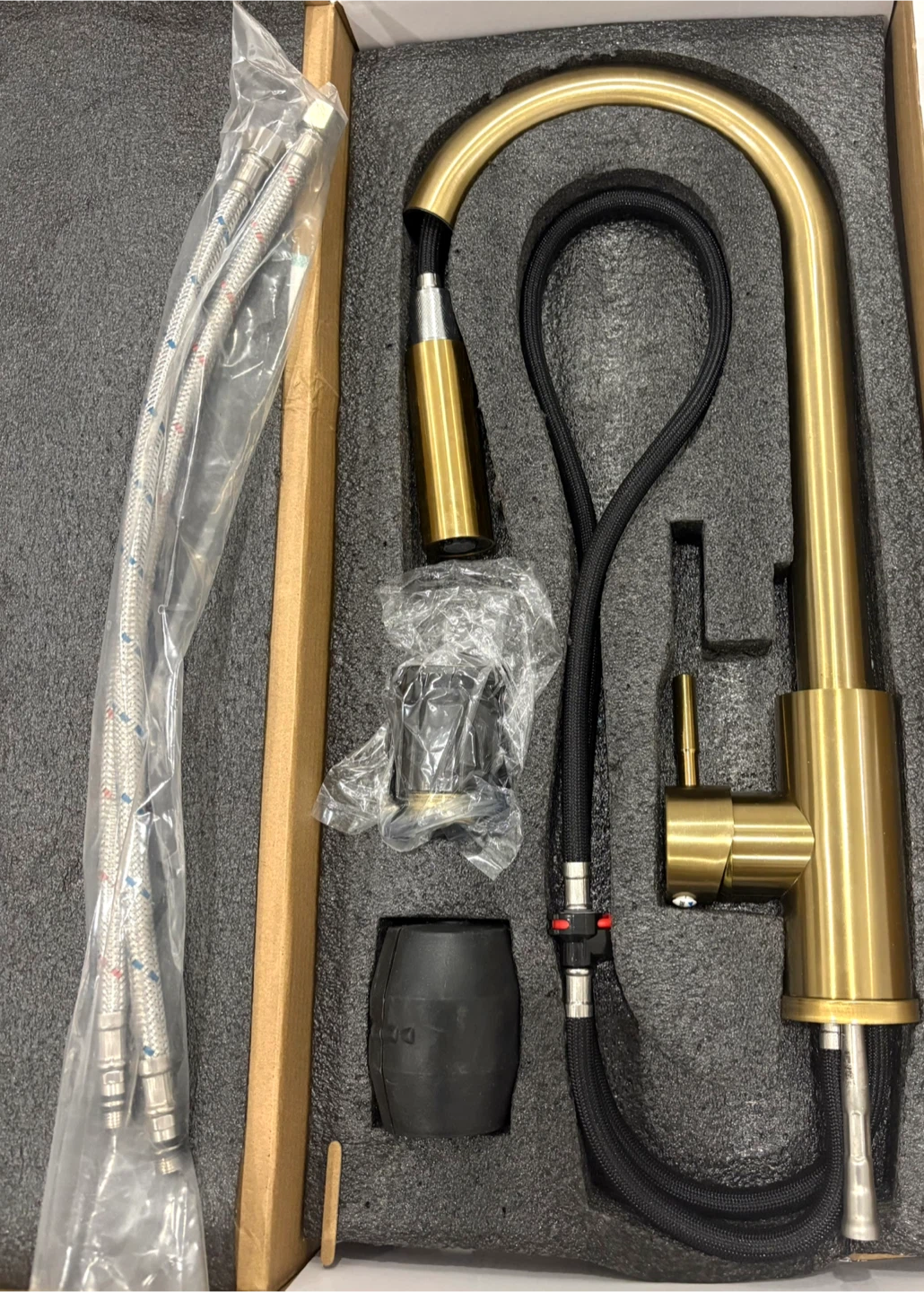 Gold Kitchen Faucet with Pull Down Sprayer - photo 2