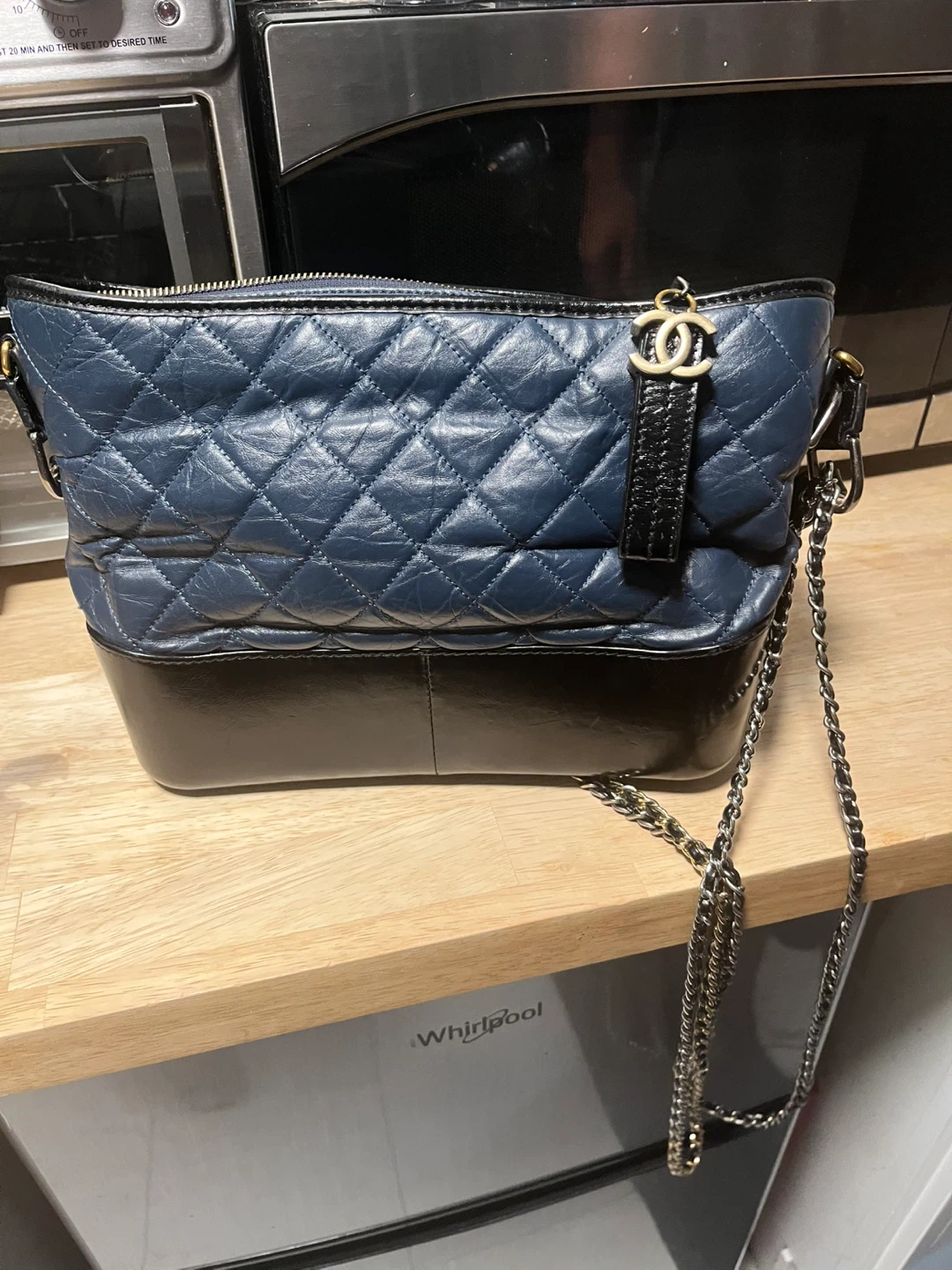 Chanel Gabrielle Hobo Navy Black