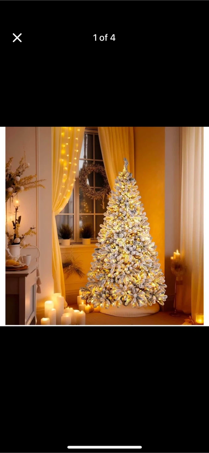7ft pre lit Snow Flocked Christmas Tree