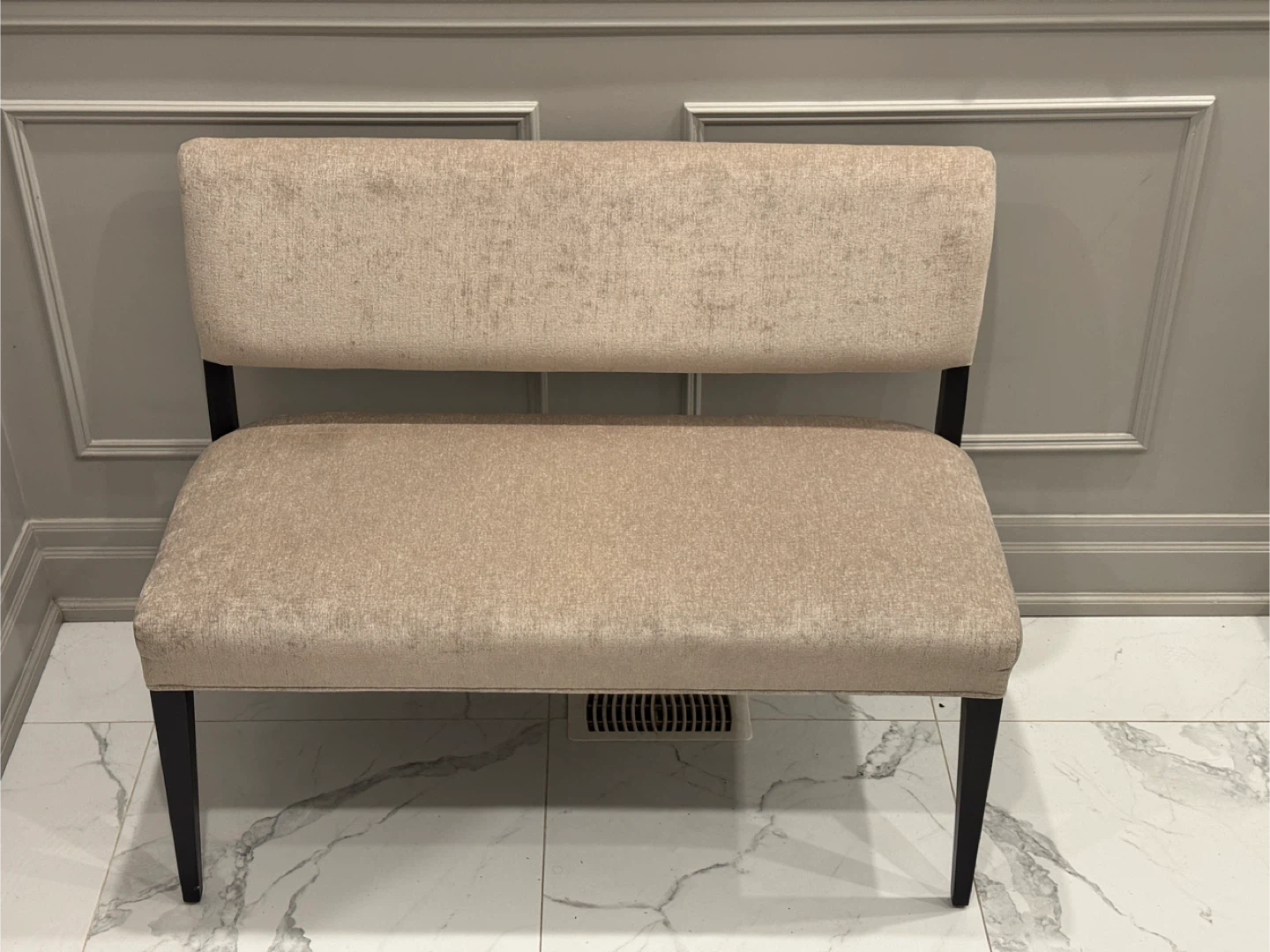 Upholstered Dining Bench with Black-Brown Legs - photo 2