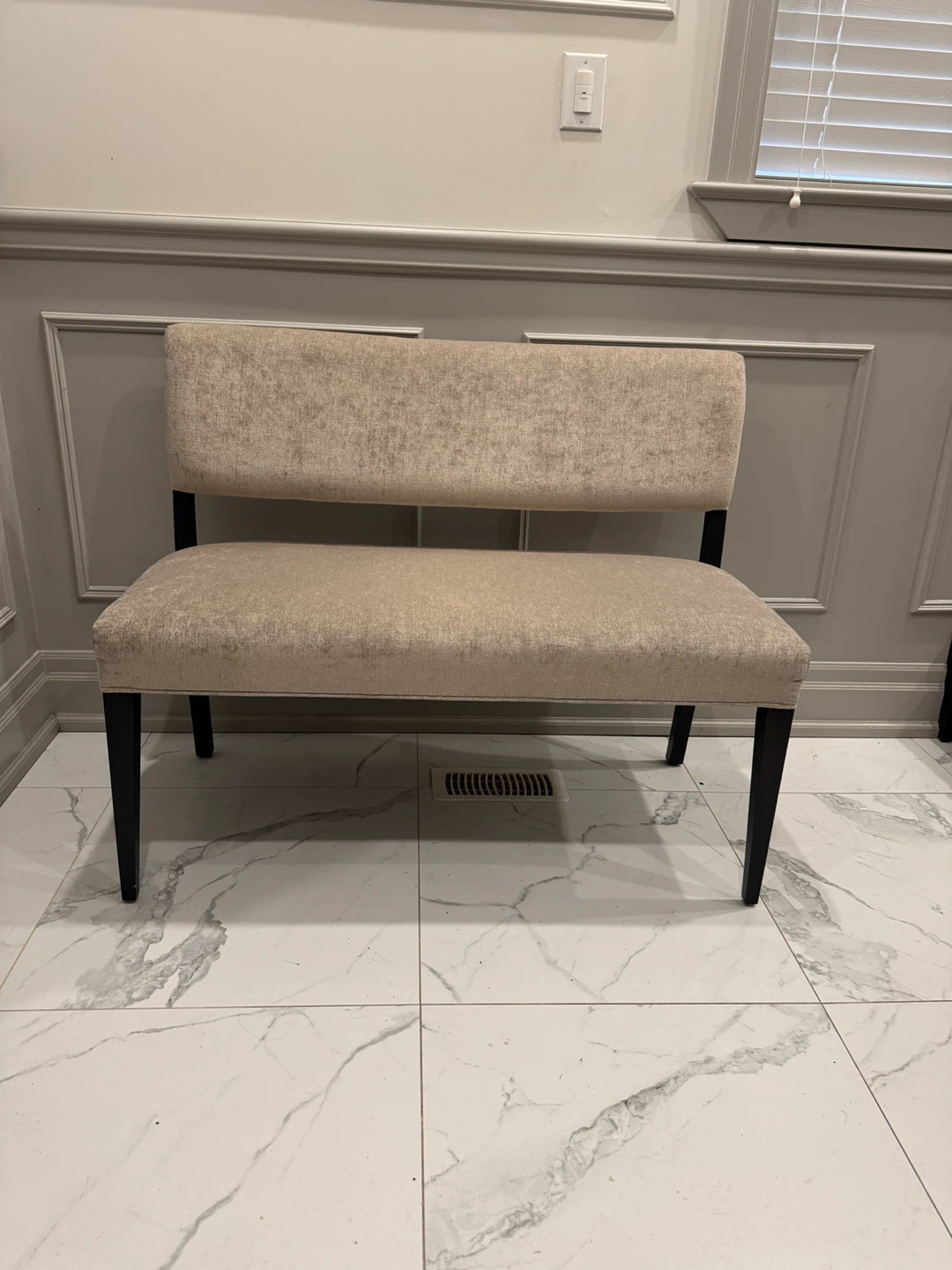 Upholstered Dining Bench with Black-Brown Legs