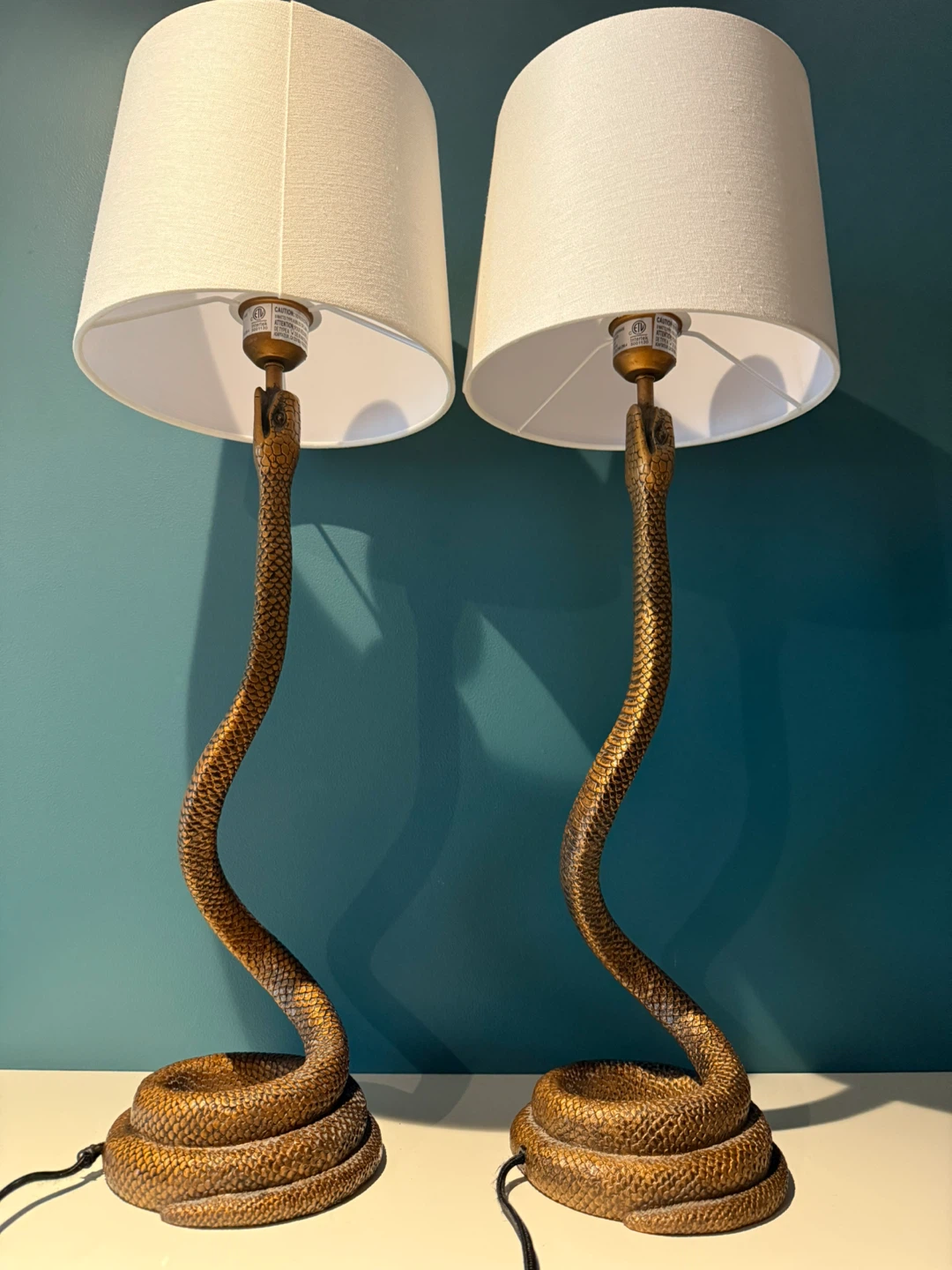 CB2 Snake Table Lamps - Set of 2