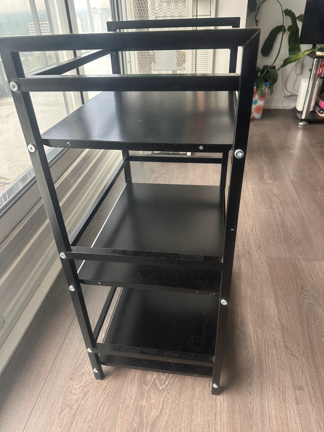 Multipurpose Black Metal Shelf Unit - photo 4