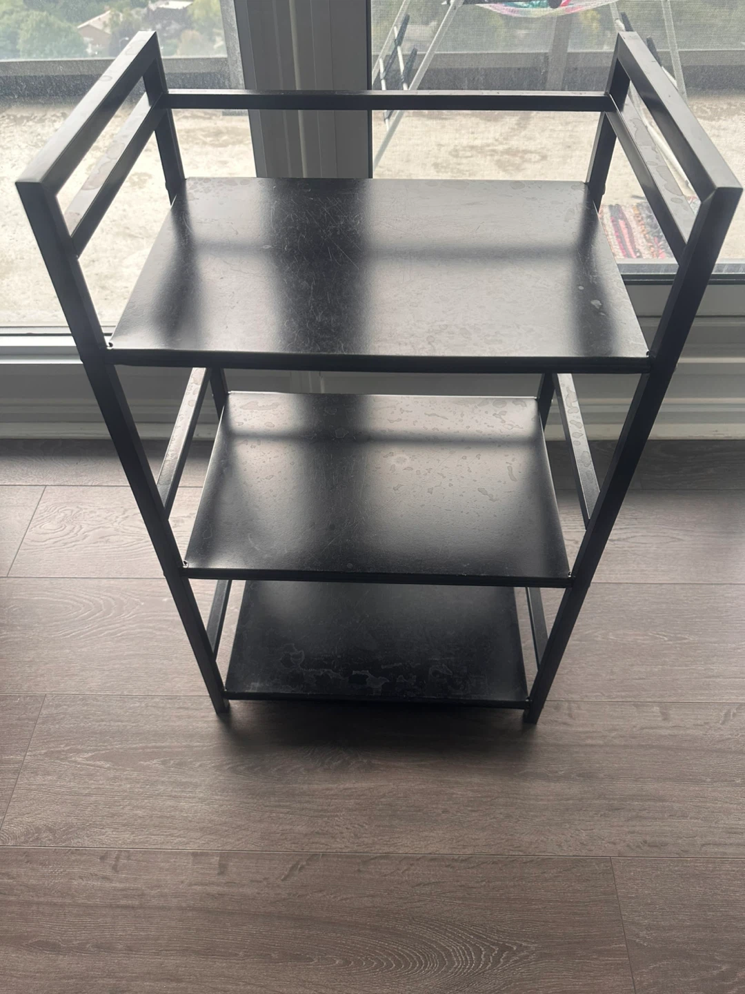 Multipurpose Black Metal Shelf Unit