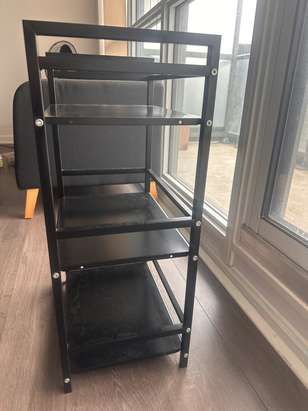 Multipurpose Black Metal Shelf Unit - photo 3