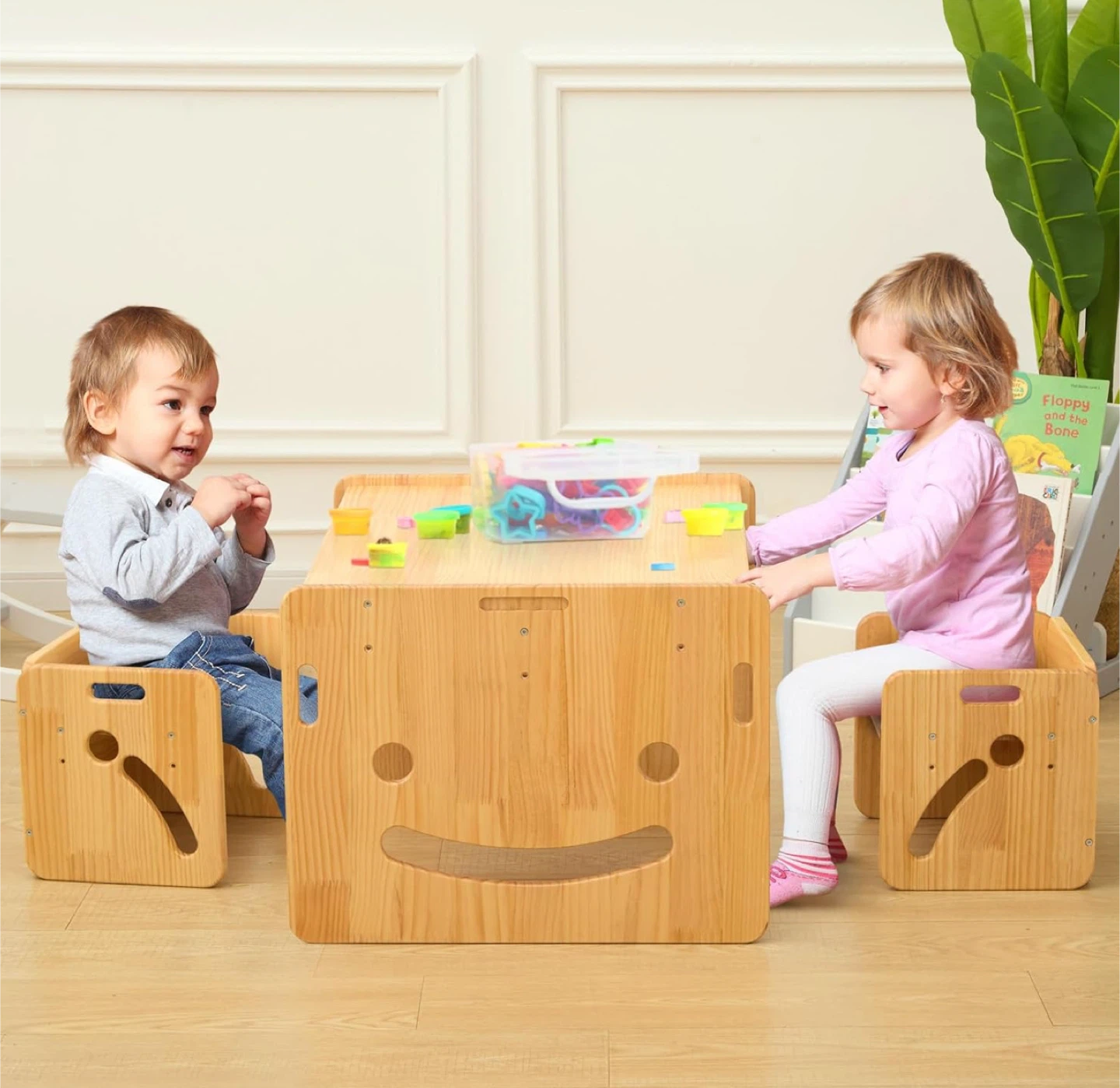 Multifunctional Montessori Table & Chair Set, Solid Wood - photo 3