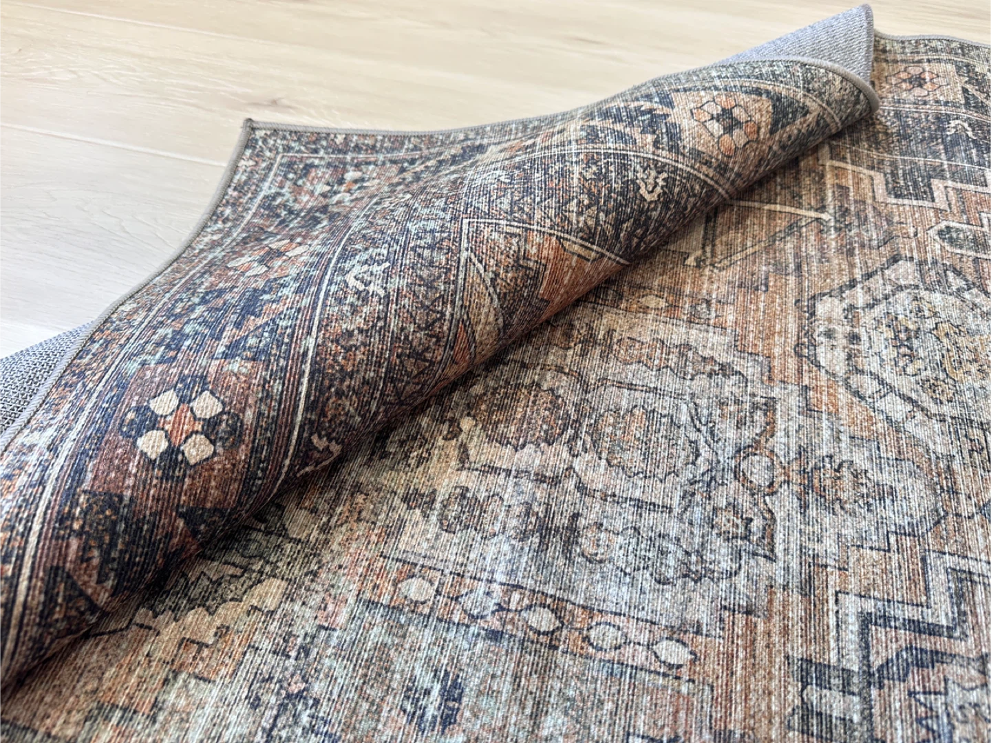 New, 5’x7’ Machine Washable, Vintage Distressed Area Rug - photo 3