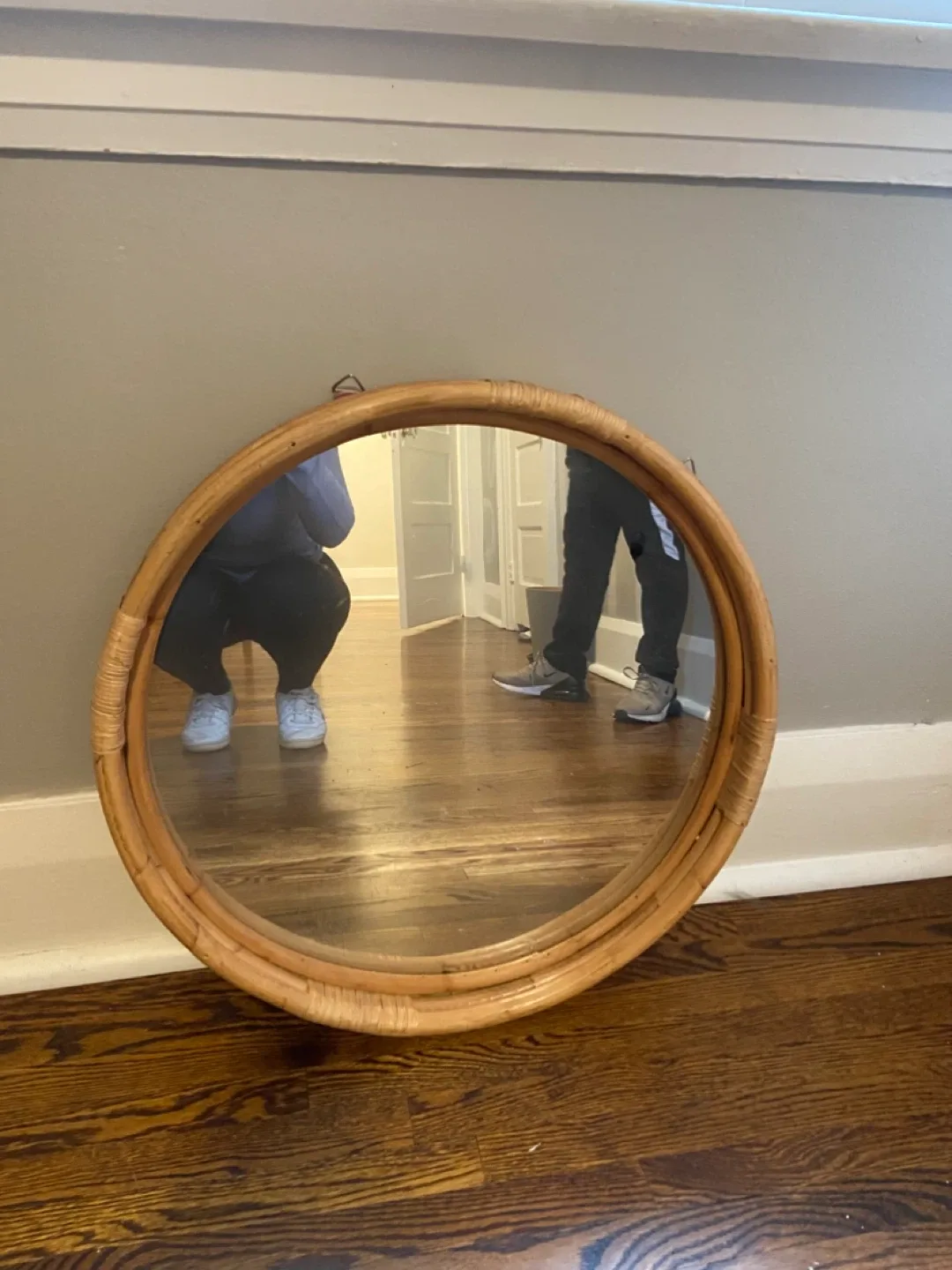 Rattan Framed Mirror image indicator(3)