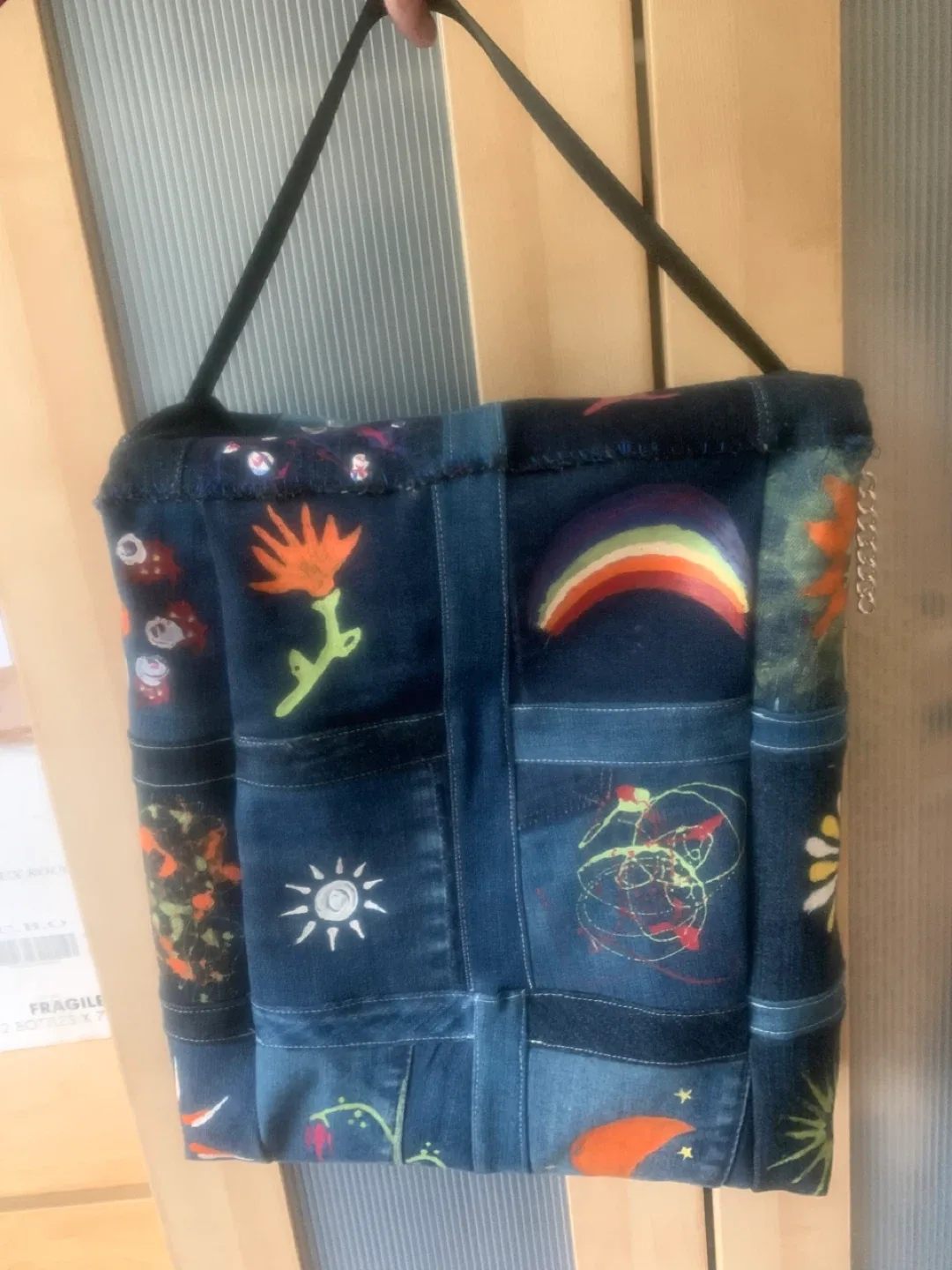 One of a Kind Denim Tote Cooler Bag - great gift idea image indicator(2)