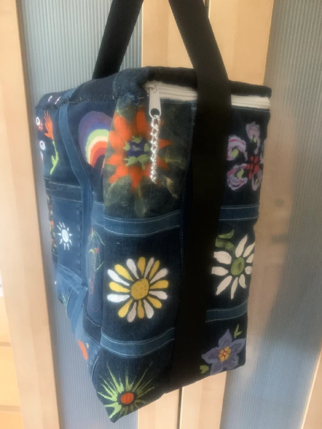 One of a Kind Denim Tote Cooler Bag - great gift idea image indicator(3)