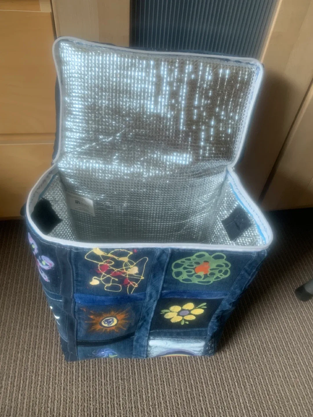 One of a Kind Denim Tote Cooler Bag - great gift idea image indicator(6)