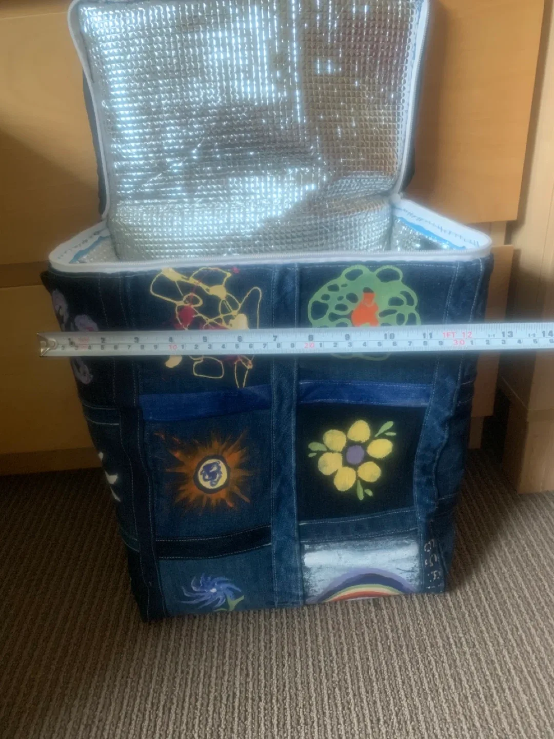 One of a Kind Denim Tote Cooler Bag - great gift idea image indicator(8)