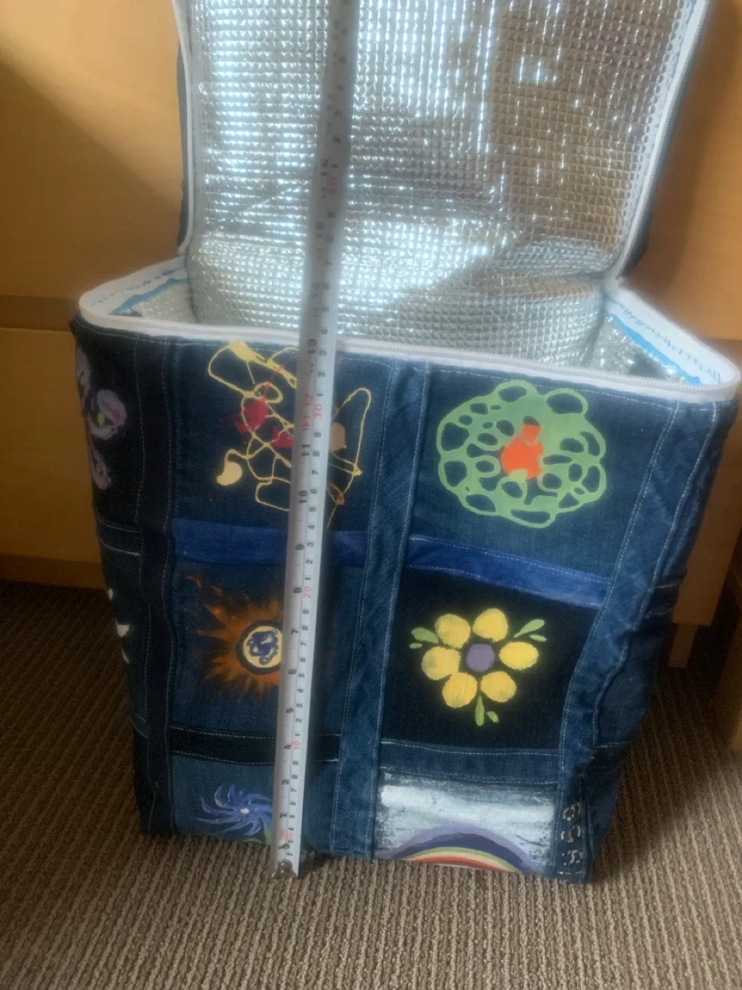 One of a Kind Denim Tote Cooler Bag - great gift idea image indicator(7)