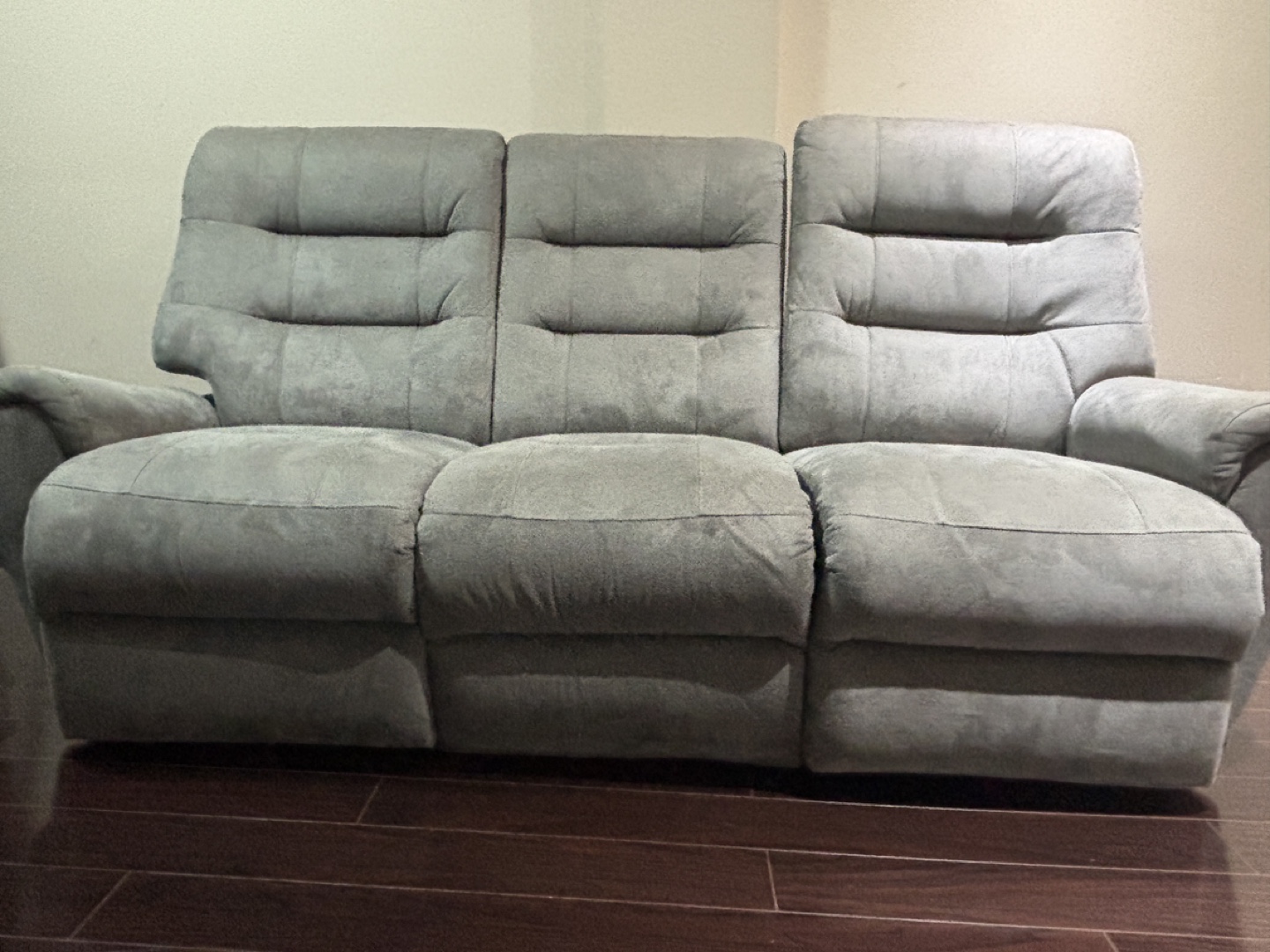Grey Reclining Sofa