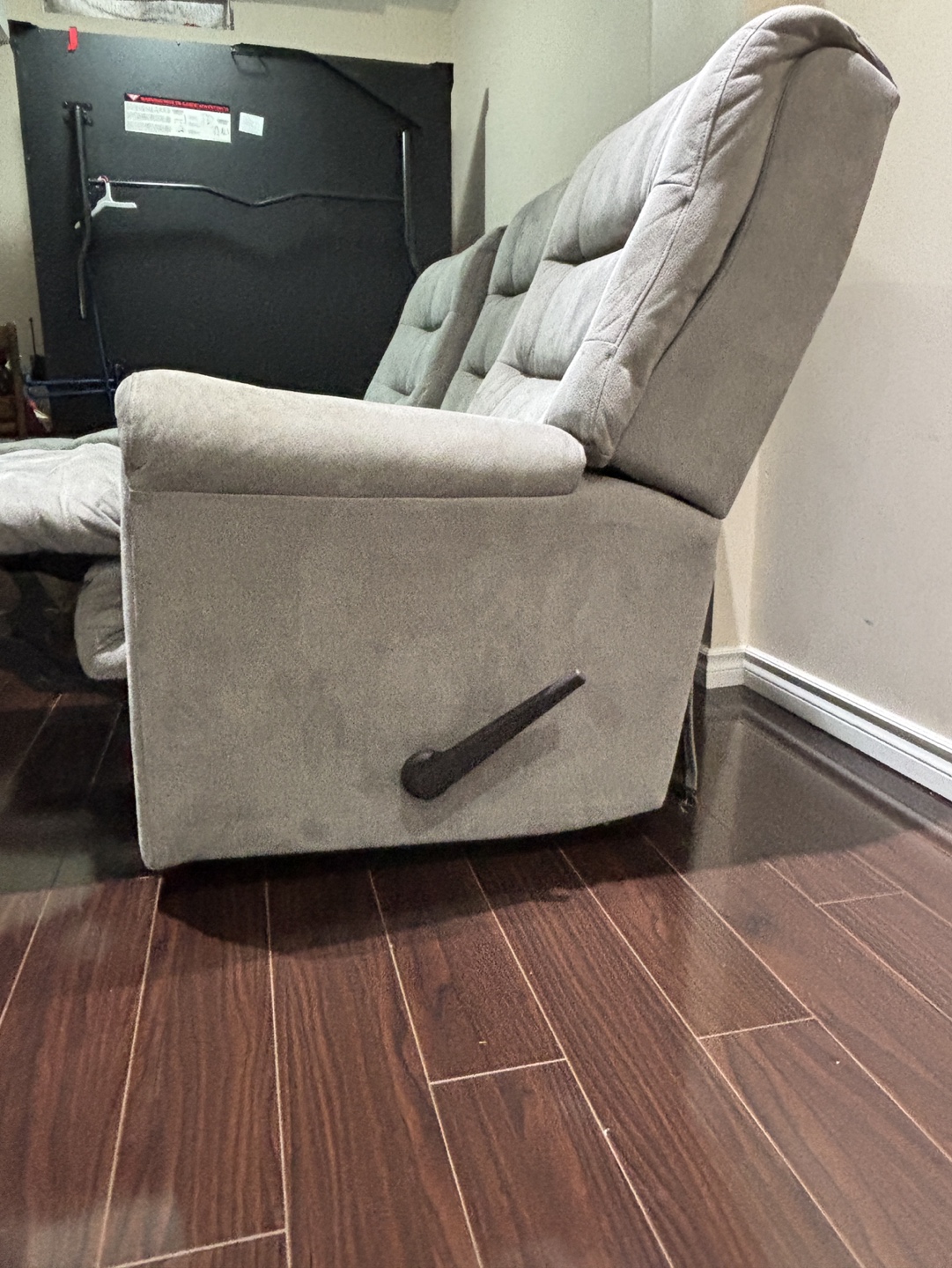 Grey Reclining Sofa - photo 3