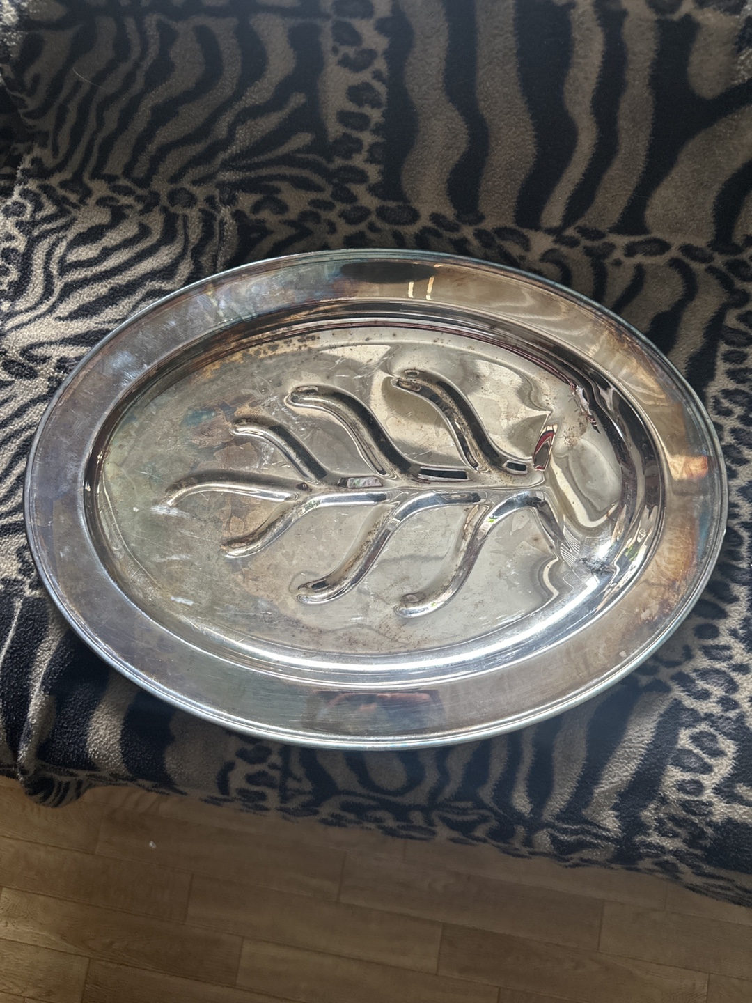 Silver Platter with Tree Design